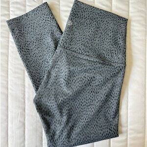 Lululemon Wunder Under Crop II 21” Dottie Dash Slate Black Roll Down